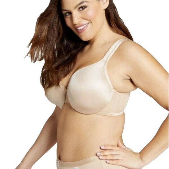 Cacique Lane Bryant Bra 38C Smooth Satin Full Coverage Cafe Mocha Nude U/W - Picture 4 of 8